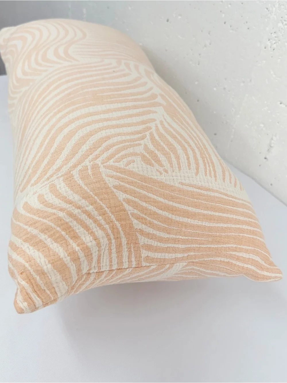 Piu Belle Peach Print Lumbar Throw Pillow PiuBella 24”